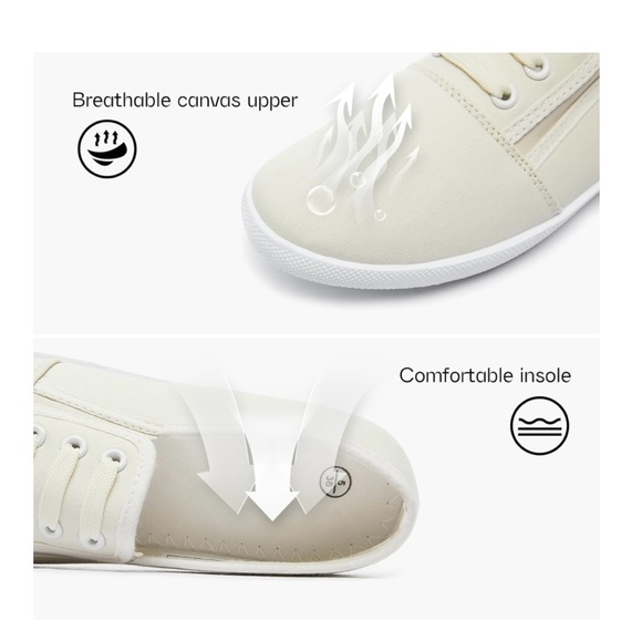 NWOT-Shupua Womens 11 Beige Light & Breathable Canvas Casual Slip-On Sneakers - Picture 13 of 15
